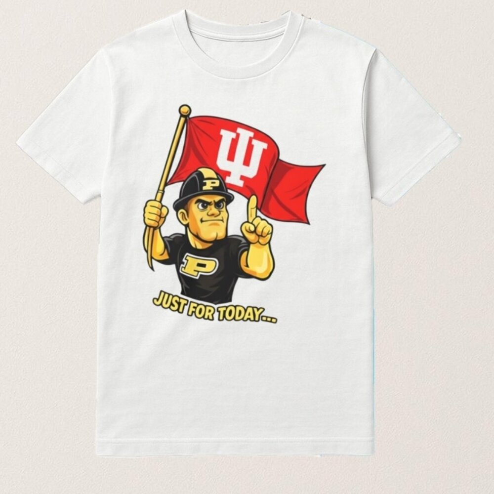 Purdue Pete Holding Iu Indiana Hoosiers Flag Just For Today Shirt 91